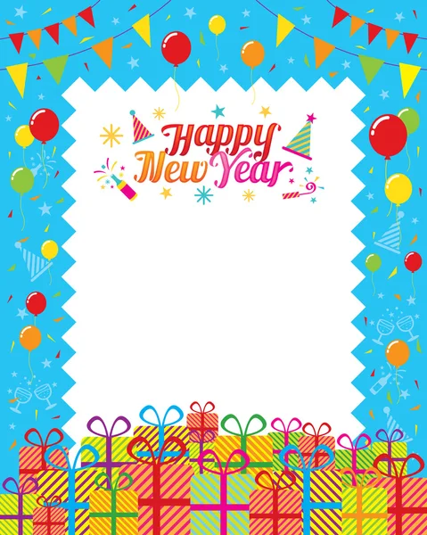 Gift boxes with Happy New Year Decoration — Stock Vector