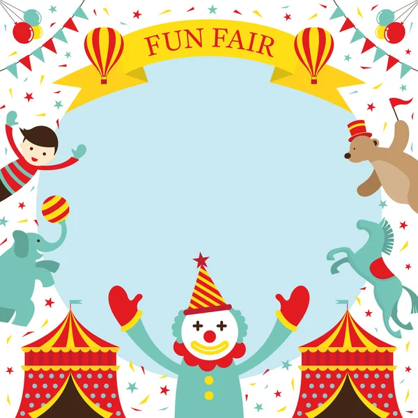 Feria de la Diversión, Carnaval, Circo, Marco — Vector de stock