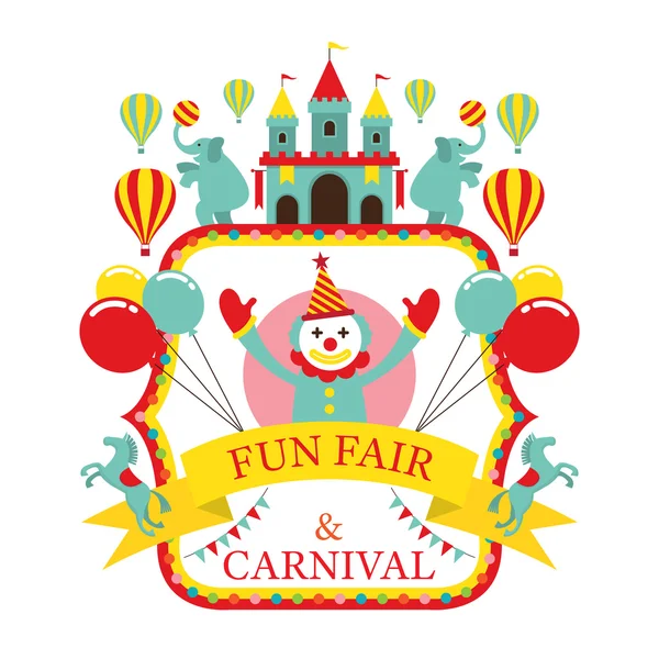 Fun Fair, Carnaval, Cirque, Étiquette — Image vectorielle