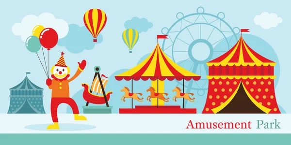 Amusement Park, Circus, Clown Royalty Free Stock Illustrations