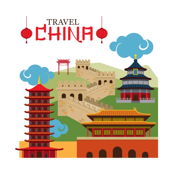 Reizen China Landmark — Stockvector