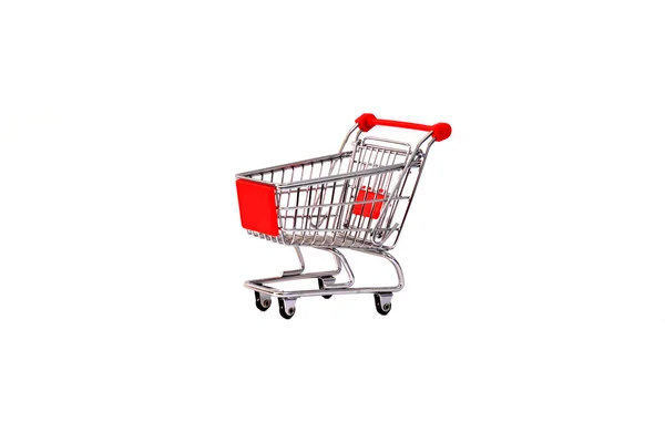 Carrito de compras sobre fondo blanco — Foto de Stock