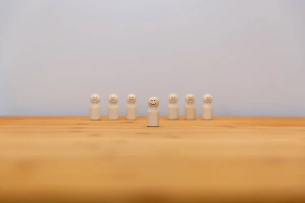 Sad Happy Wooden Figures — Stock Photo, Image