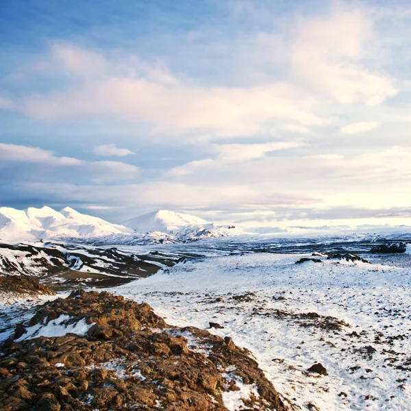 İzlanda üzerinden kış sonbahar manzara — Stok fotoğraf