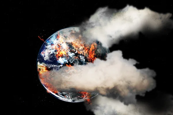 Burning globe earth — Stock Photo, Image