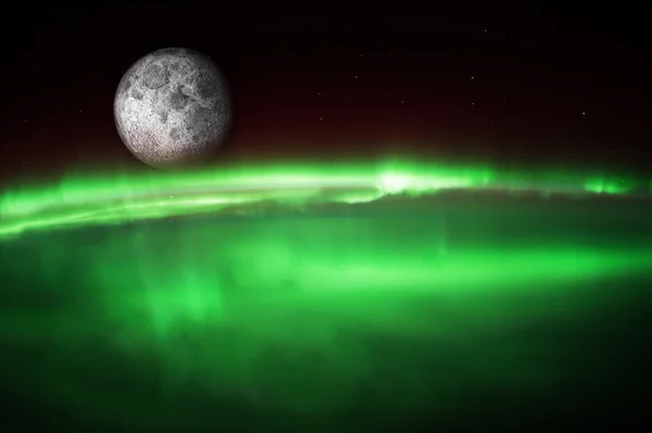 Aurora Borealis Australis do espaço — Fotografia de Stock