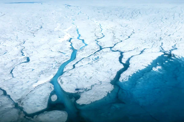 Glaciers of Greenland. Some graphics are provided by NASA. — 图库照片