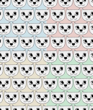 Kedi yüz seamless modeli