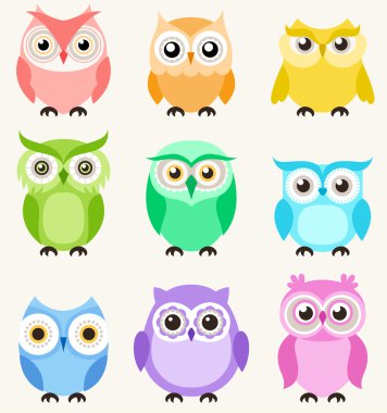 Sorunsuz baykuşlar kuşlar desen