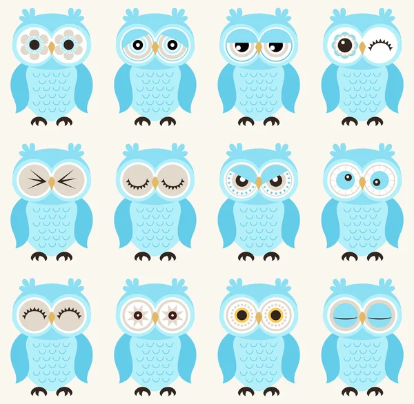 Seamless owls birds pattern — Stock Vector