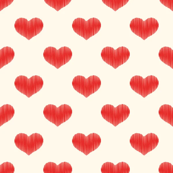 Dikişsiz kırmızı kalp desen — Stok Vektör