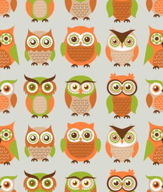 Dikişsiz baykuşlar desen