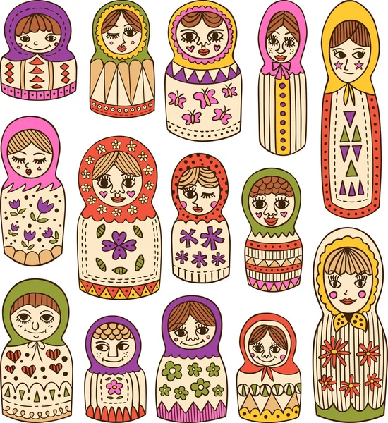 Russische poppen — Stockvector