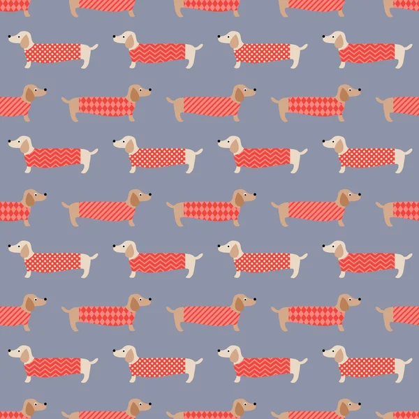 Dachshund dogs pattern — Stock Vector