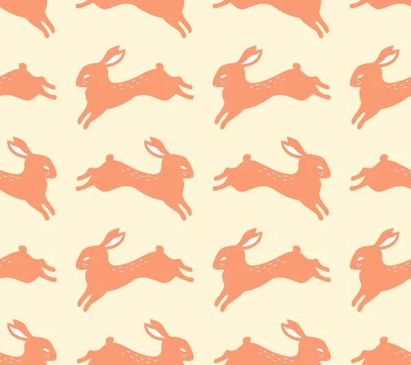 Sömlös kanin silhouette mönster — Stock vektor