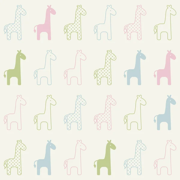 Naadloze giraffe cartoon patroon — Stockvector