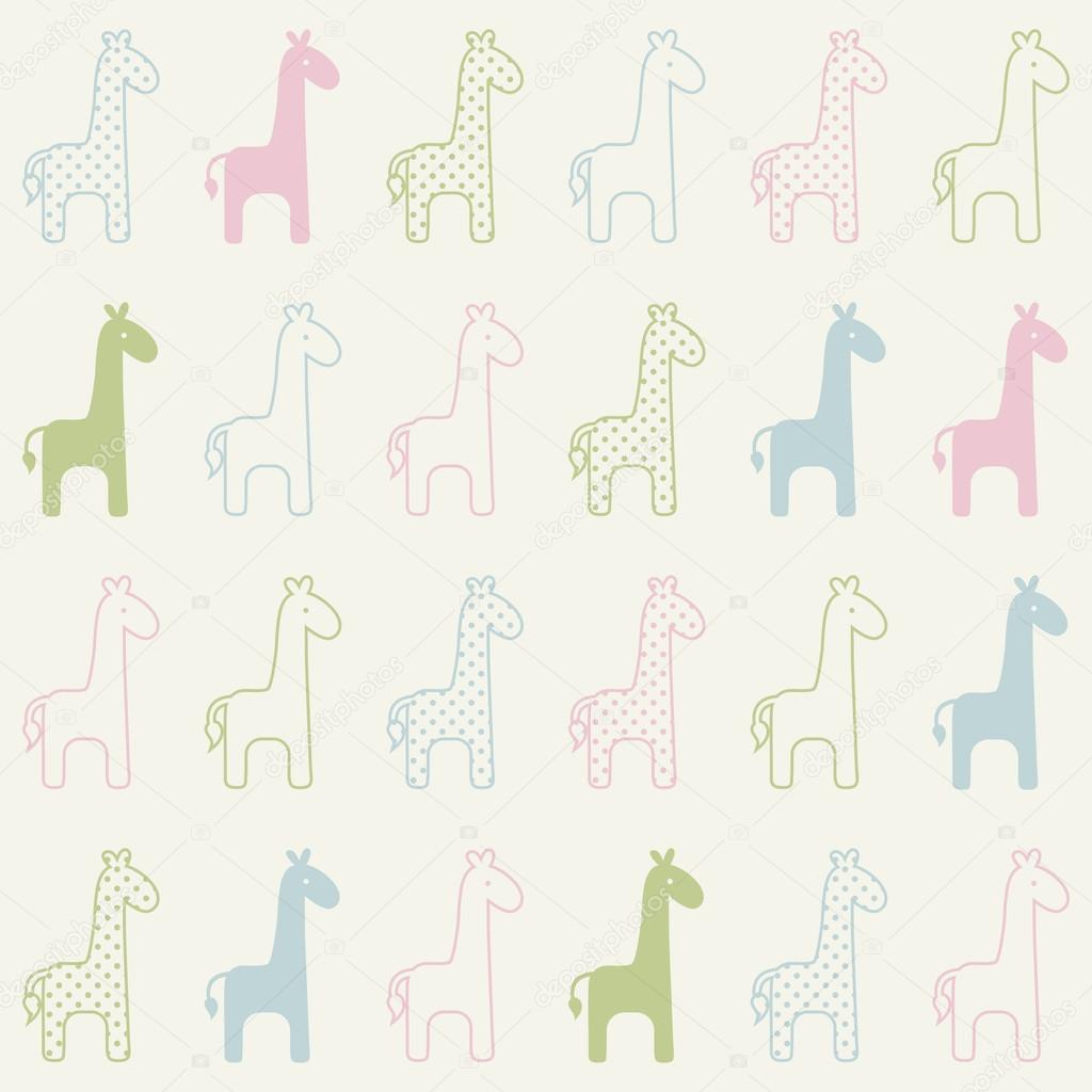 Seamless giraffe cartoon pattern