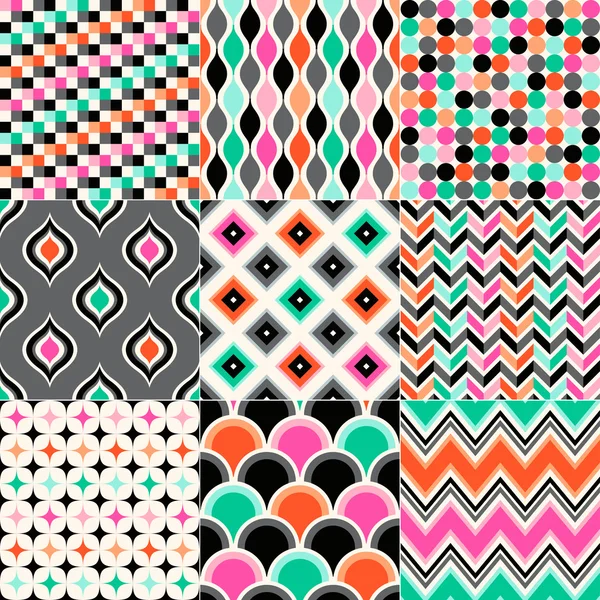 Vivid geometric patterns — Stock Vector