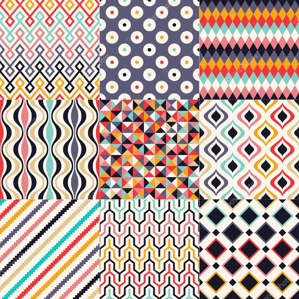 Retro geometric patterns