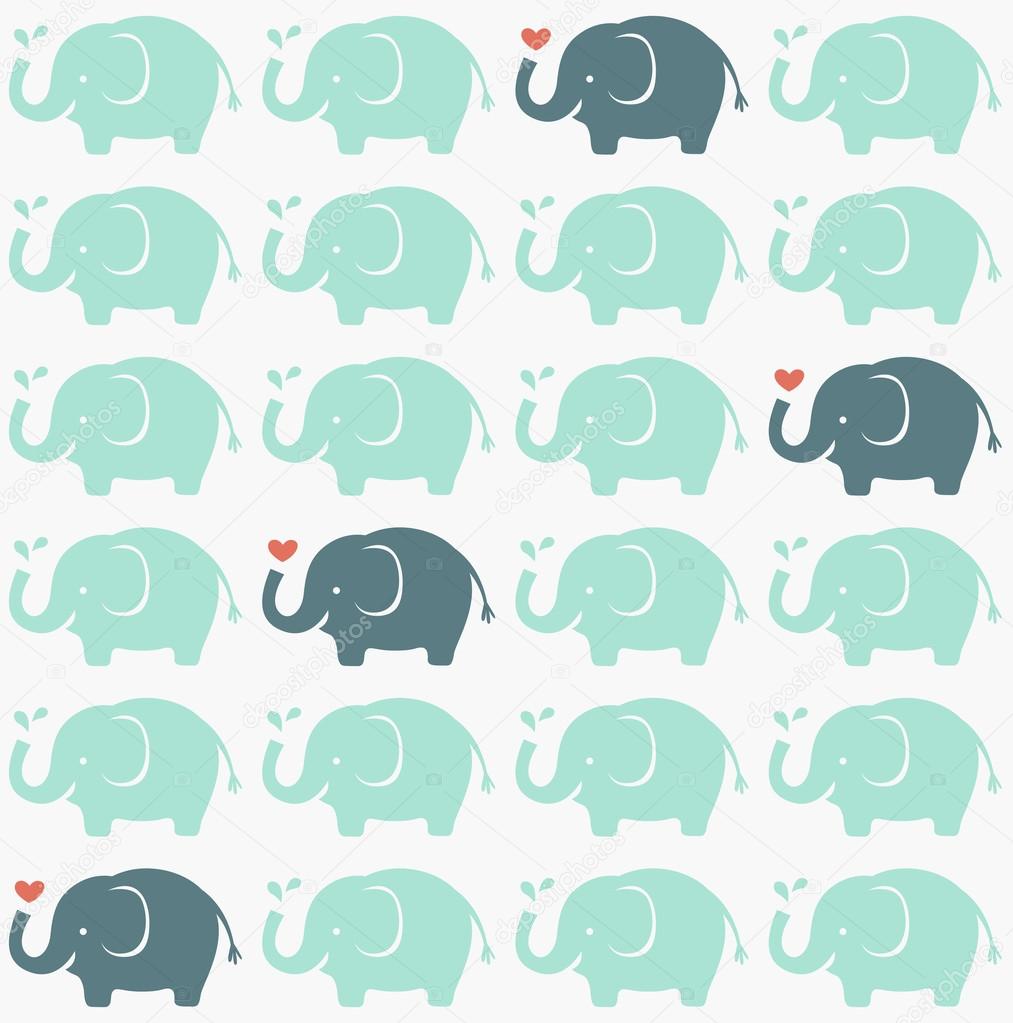 Seamless elephant pattern