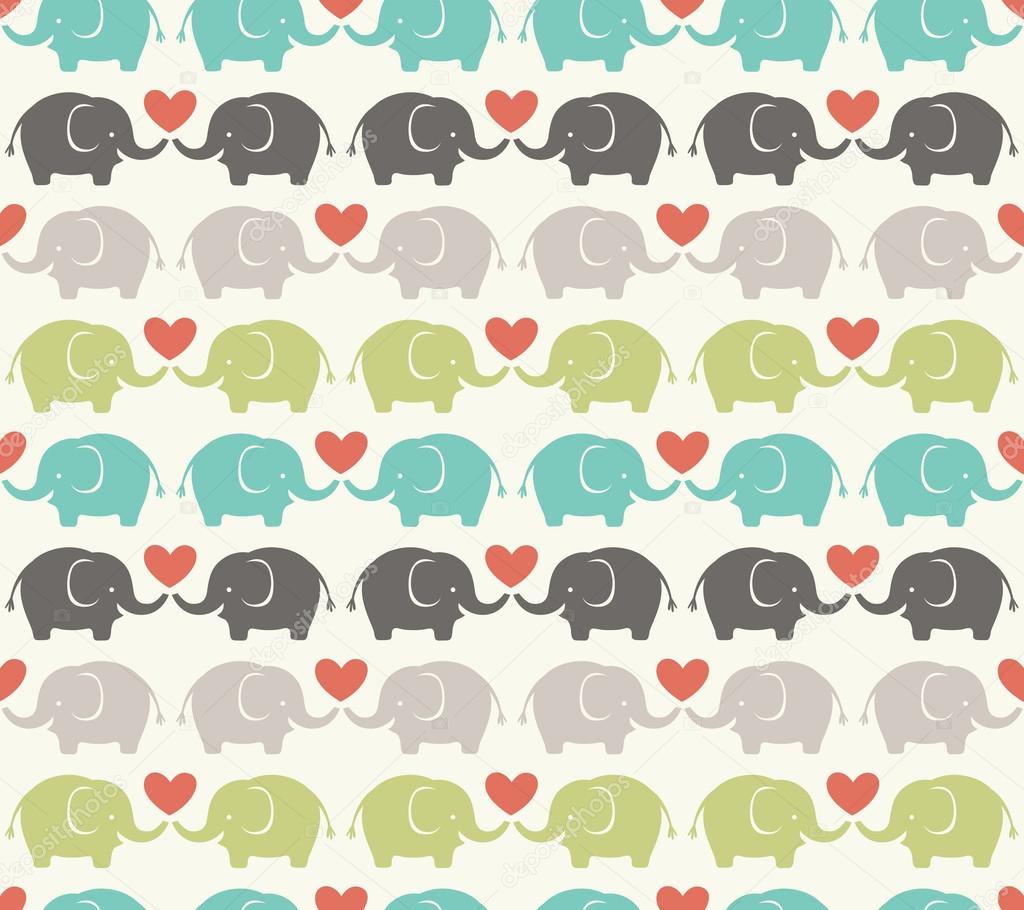 depositphotos_59328331 stock illustration elephants cartoon pattern