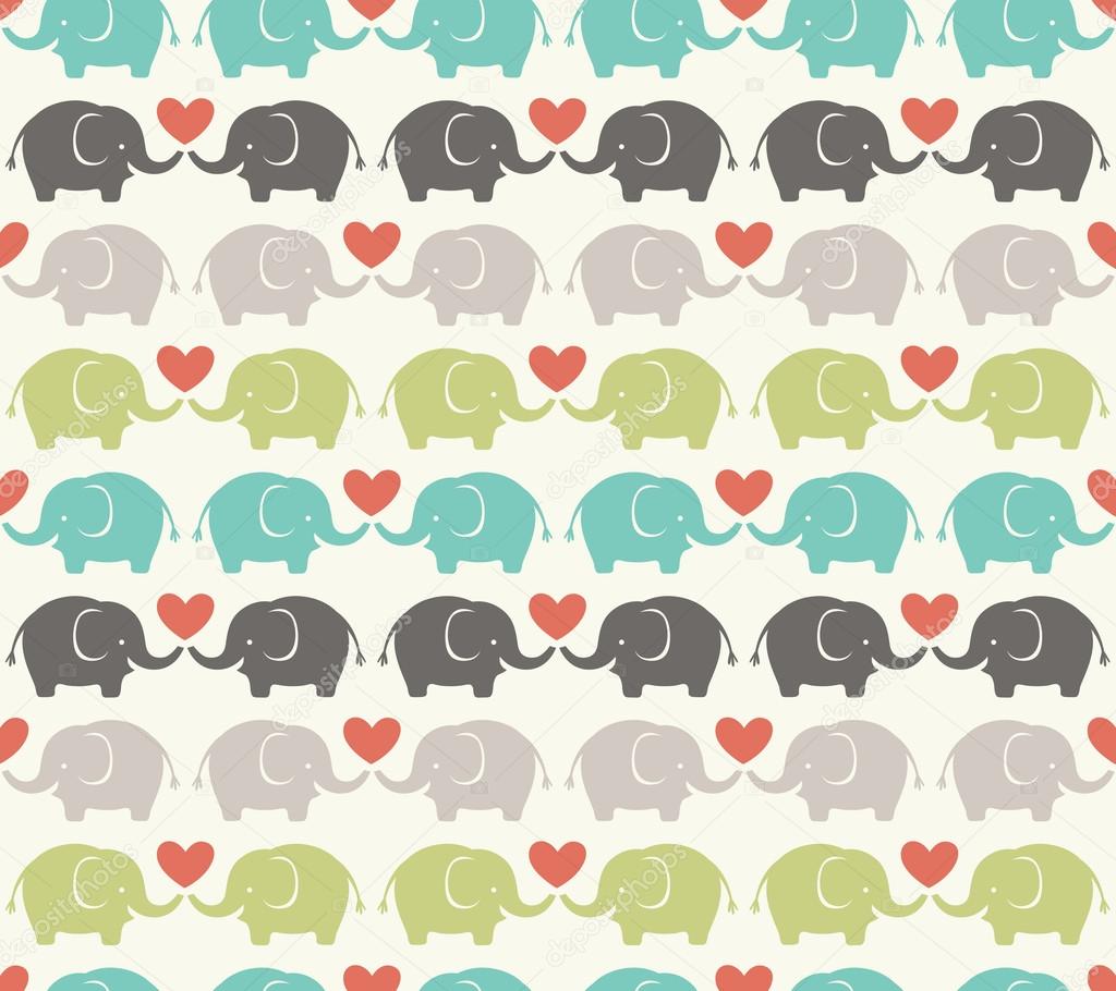 depositphotos_59328331 stock illustration elephants cartoon pattern
