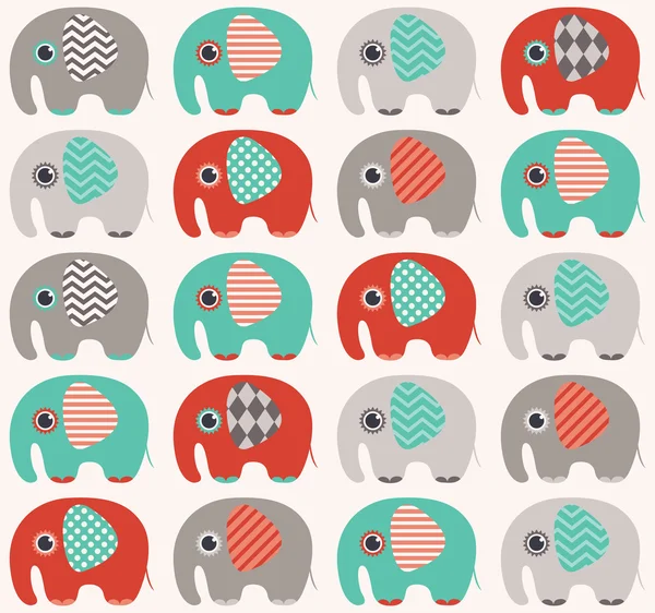 Elephants pattern — Stock Vector