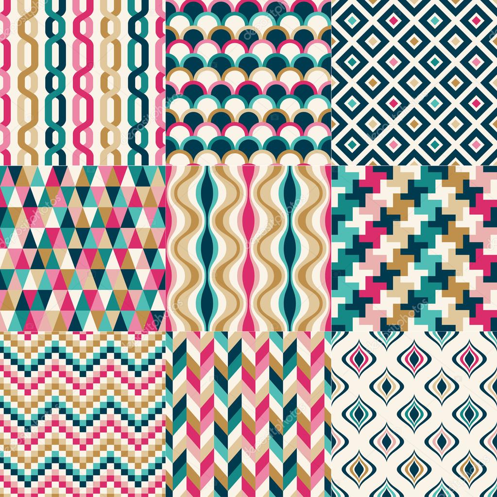 Seamless colorful abstract geometric pattern
