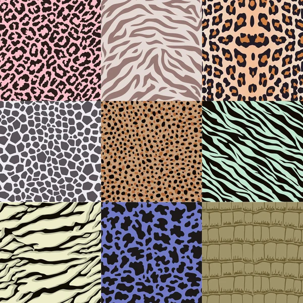 Wild animal skins fabric print — Stock Vector