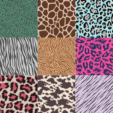 Wild animals print pattern clipart