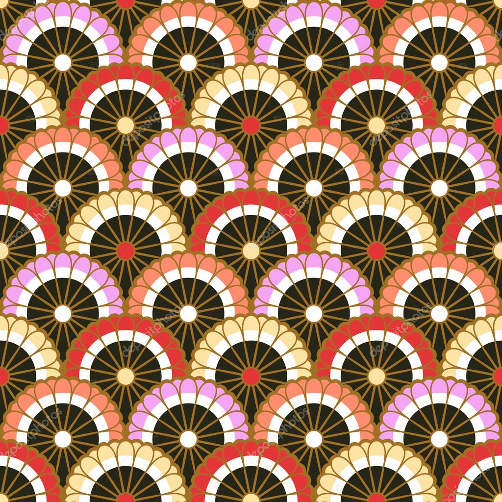Japanese scallop floral pattern