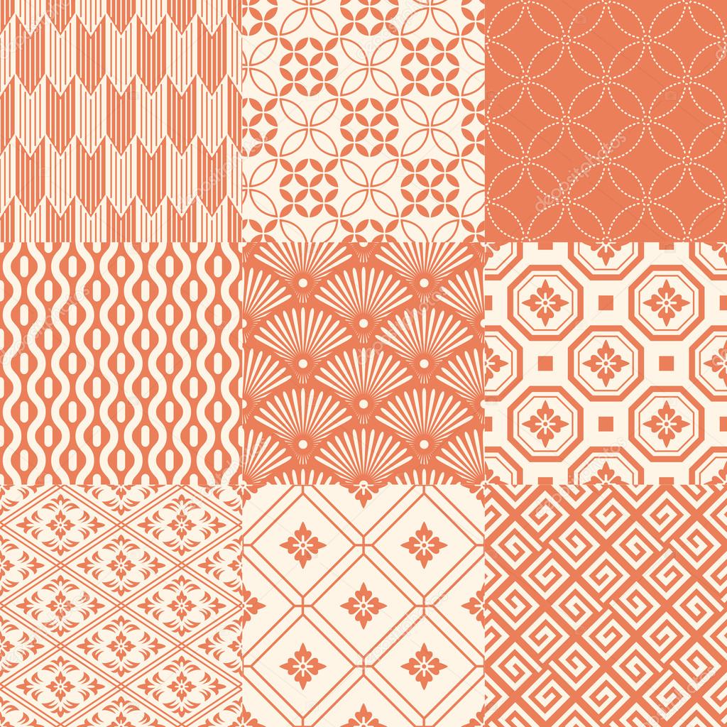 Orange  Japanese traditional mesh