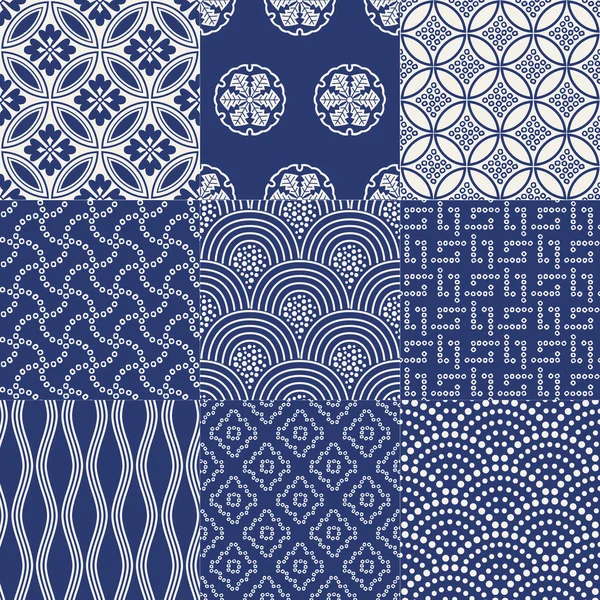 Blauwe Japanse traditionele mesh Rechtenvrije Stockillustraties