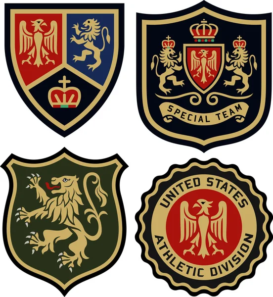 Conjunto de emblema heráldico real clásico — Archivo Imágenes Vectoriales