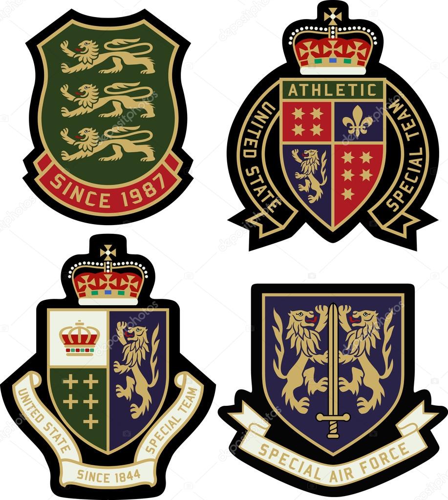 Set of classic heraldic royal emblem