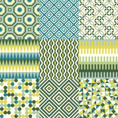 Dikişsiz retro geometrik desen kümesi