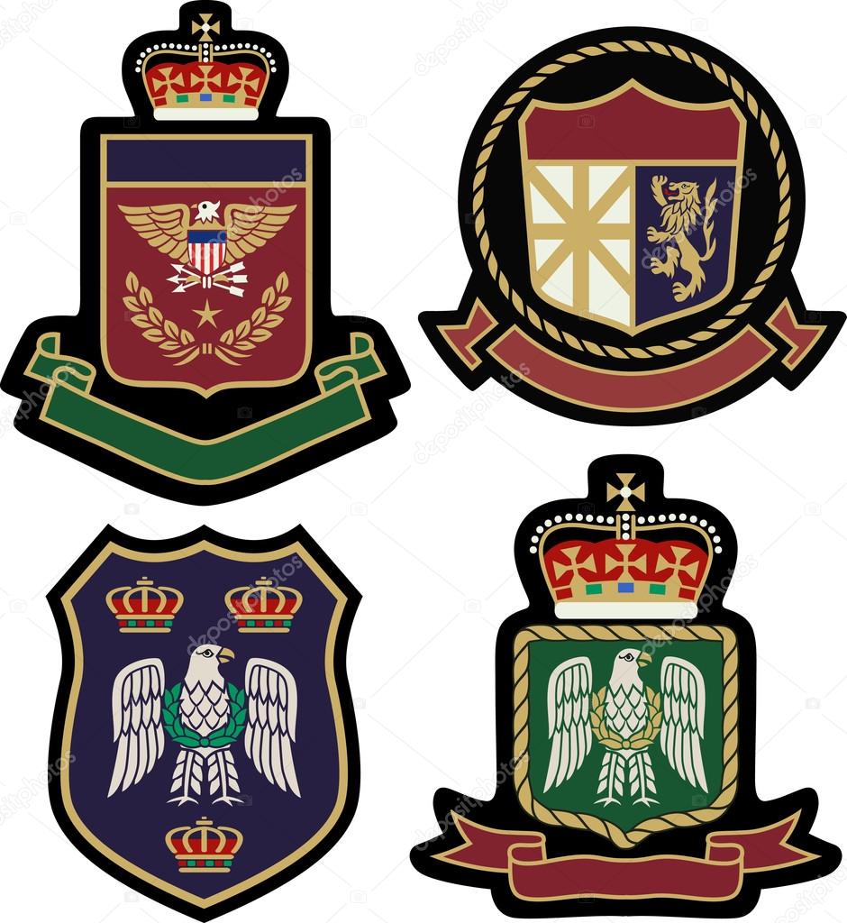 Set of classic heraldic royal emblem