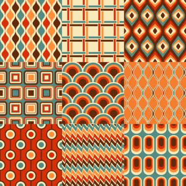 Retro geometric pattern set clipart