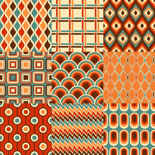 Retro geometrische patroon set — Stockvector