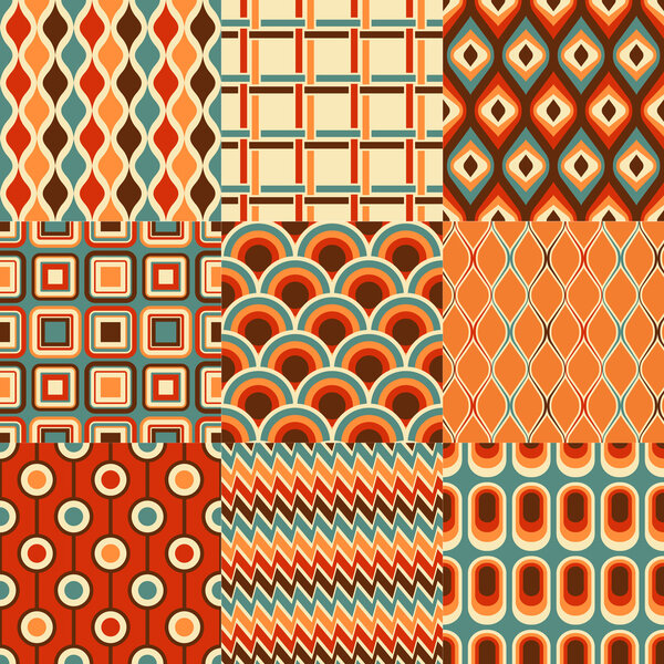 Retro geometric pattern set