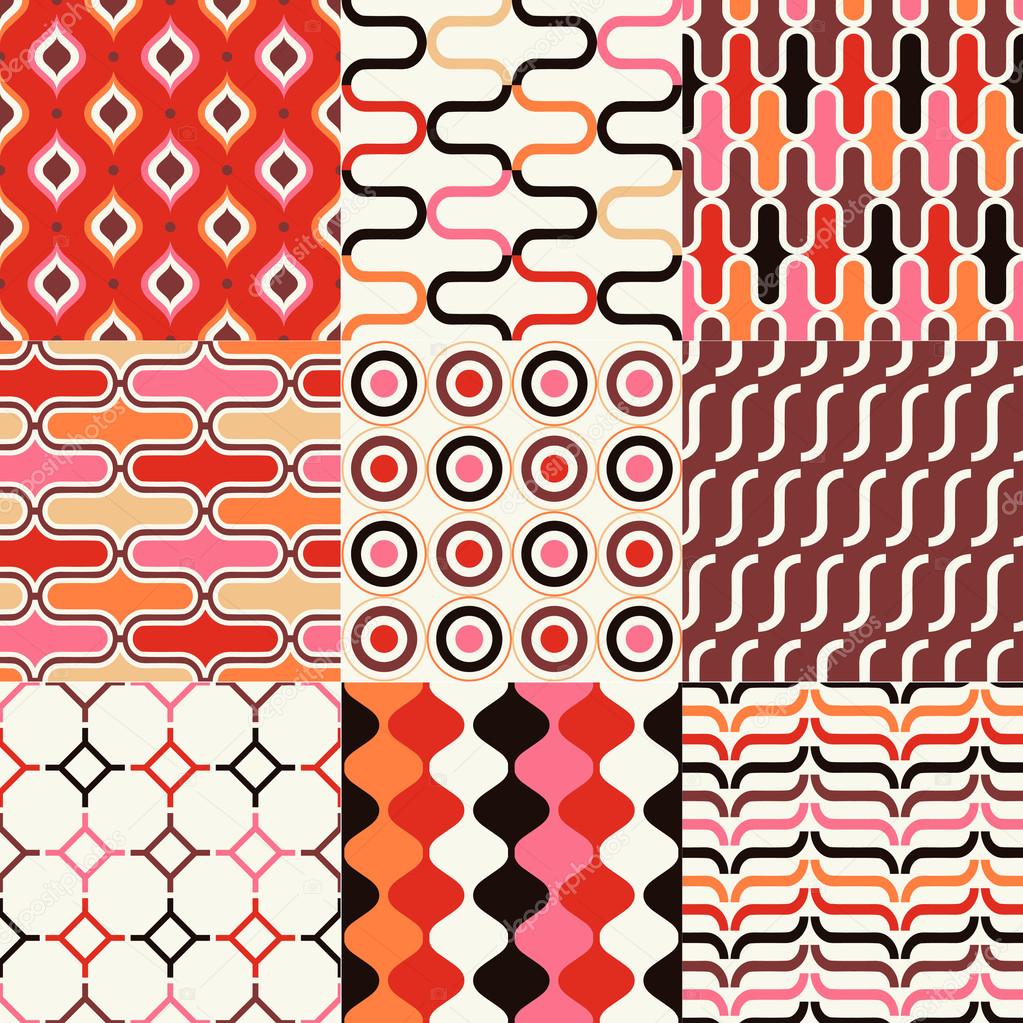 Retro geometric pattern set