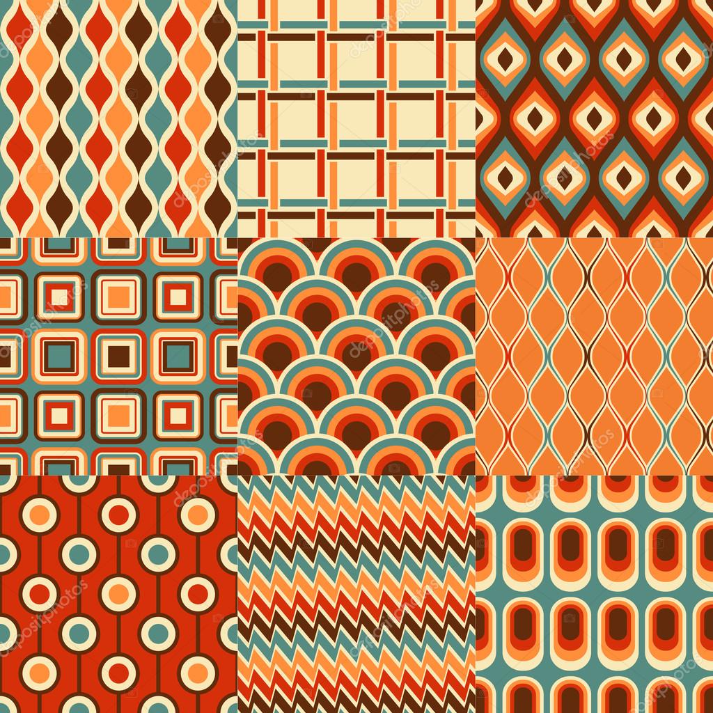 Retro Geometric Pattern Set Vector Image Retro Geometric Pattern Set Vector Image