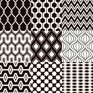 Set of elegant patterns clipart