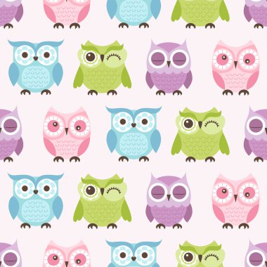 Sorunsuz baykuşlar kuşlar desen