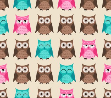 Sorunsuz baykuşlar kuşlar desen