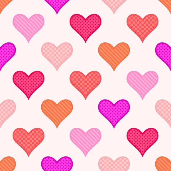 Fondo corazones sin costura — Vector de stock