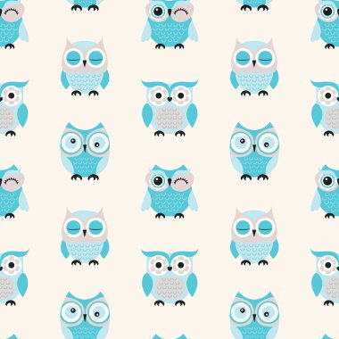 Kesintisiz çizgi film baykuşlar desen