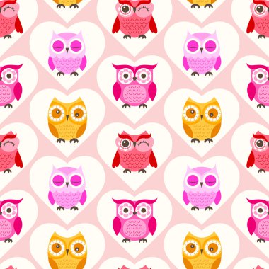 Kesintisiz çizgi film baykuşlar desen