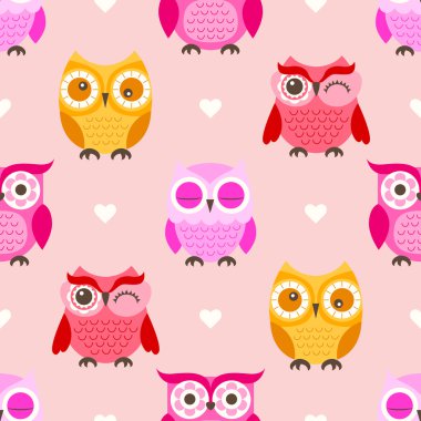 Kesintisiz çizgi film baykuşlar desen