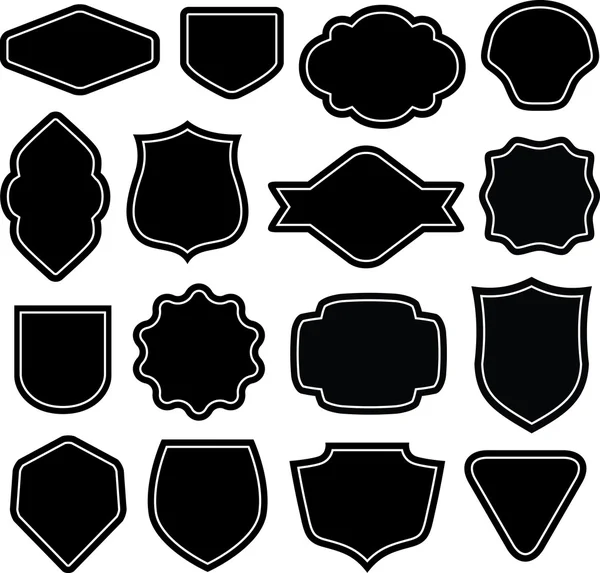 Set of blach badges, shields — Stock Vector